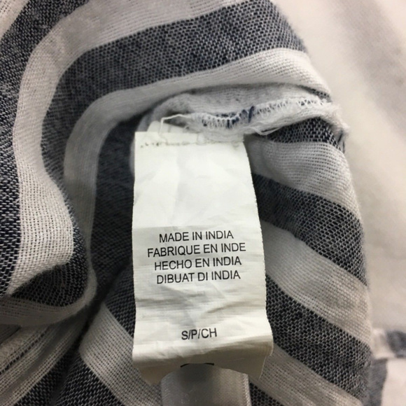 4/25 Lucky Brand Womens Knit Top Henley Striped - Picture 5 of 8